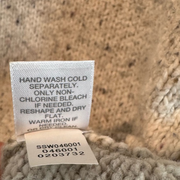 J. Jill Long Sleeve Mock Neck Textured Marled Oatmeal Sweater Size L Cotton Wool - Picture 12 of 13